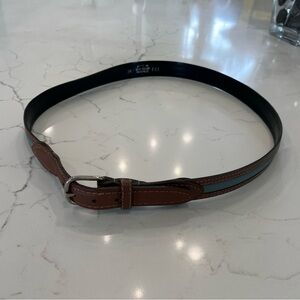 Brown and Blue Leather Belt